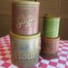 Tin Kitchen Canister Set Fluffy Flour Advertising