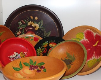 Painted dough bowl | Etsy