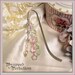 Pink & Aqua Beaded Bookmark SHABBY CHIC FEMININE Crystals Pearls, Flower Charm Book Club Book Bling Handmade Card