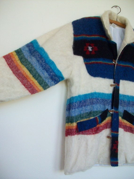 Vintage Wool Indian Blanket Jacket Ethnic Coat by UrbanRecycle