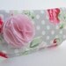 Gray clutch, pink and rose print, bridesmaids gifts