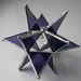 3D Stained Glass Star Within A Star Purple and Silver