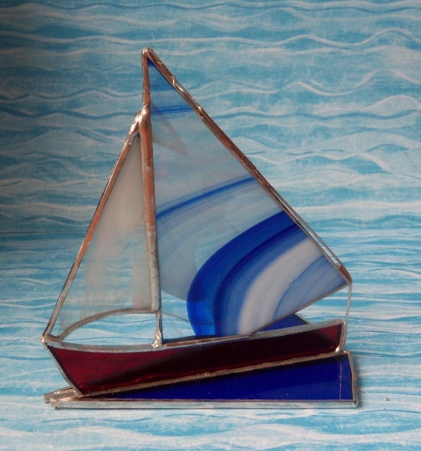 Adorable Little 3D Stained Glass Sailboat