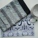 Set of two linen tea towels Indigo Waves and Snowy white Wings