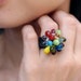 Vivid Glass Bead Knitted Ring
