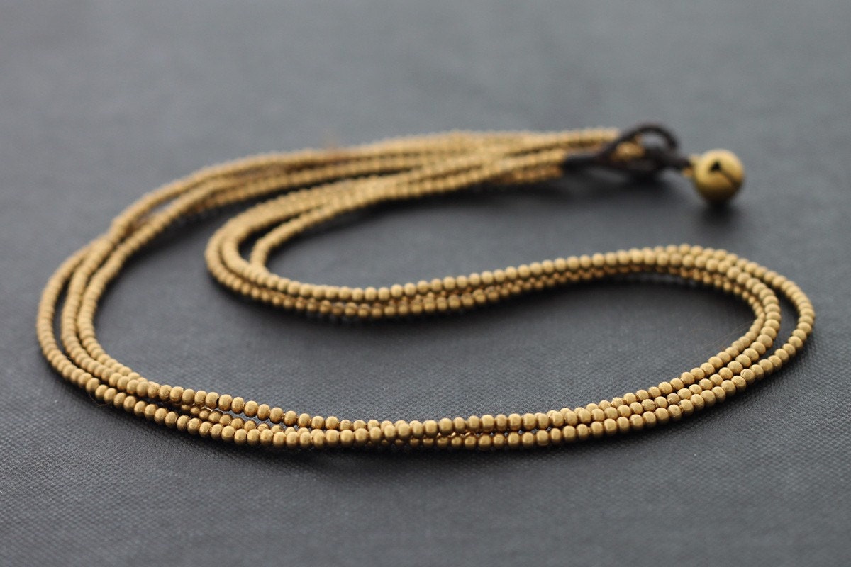 3 Strand Simple Brass Necklace