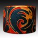 Golden flames polymer clay cuff bracelet