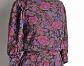 Vintage 1970s HEART of the Matter Purple Floral Dress (S)