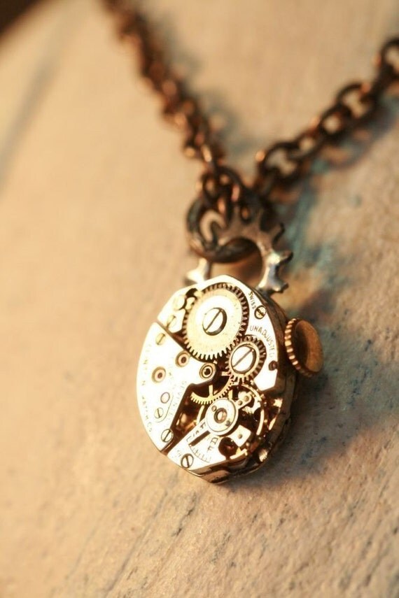 Items similar to Watch Part Necklace Watch Movement Pendant, Watch Gear