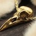 Replacemment chain Gold-Plated Crow Skull Necklace life sized (24" retro rope chain) Made in NYC