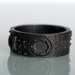 Industrial steampunk ring black silver sizes 6 to 12 with engraving