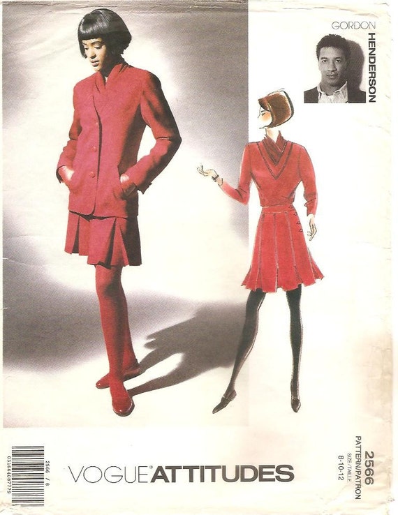 1990s Gordon Henderson jacket, skirt and top pattern - Vogue 2566