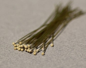 Handmade Brass Ball Headpins 24 gauge - 2 1/4 inch long - 55mm - 25 pieces