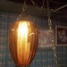 SALE..Vtg Gold/Amber Hanging Swag Lamp, Tear Drop Shape