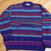 Vintage 1980's United colors of Benetton jacquard crew neck sweater, size L