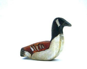 canadian goose wooden toy, waldorf toys, wooden waldorf toy, wood toy animals, canadian goose figurine, toy bird