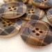 Fabric Alike Painted Design - Wood Button, Wooden Buttons, WB10032 (6 in 1 set)
