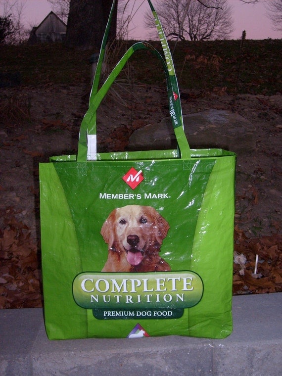 Recycled Dog Food Bag Market Bag Tote or Purse