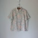 1980's Pastel Blouse ... Pale Aqua Pink Watercolor Print ... Large