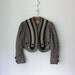 Victorian Houndstooth Jacket ... Cropped Silk Floral Embroidery ... Medium / Large