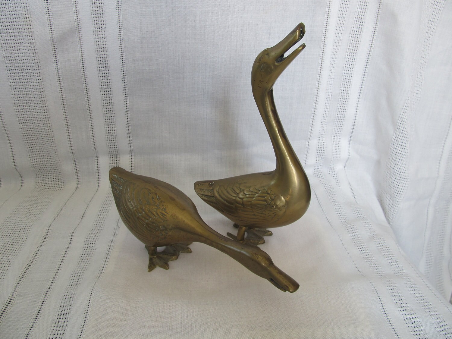 Vintage Brass Geese Decorative Retro Mid Century Decor