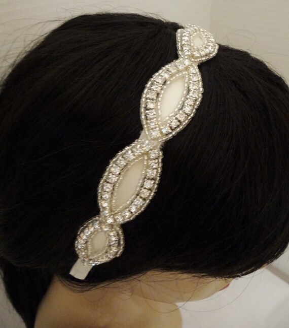 Items similar to Bridal Rhinestone Headband, Bridal Headpiece