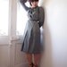 HOLD - FREE DRESS for Laura - Vintage olive polka dot dress, small, Japanese