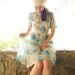 Vintage light summer dress, blue flowers, Japan, (x)xs