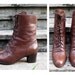 Vintage Italian Leather Lace Up Mid-Calf Boots Sz. 8M / 38.5 Sesto Meucci