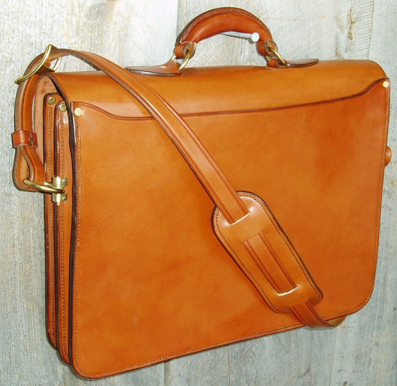Handmade European Style Bridle Leather Briefcase