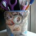 Decoupaged Pen and Pencil Holder Beach Theme Organizer Upcycled Treasury Item