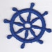 Blue Ships Wheel Appliqué - 2 Inch Diameter Satin Stitched Embroidery - Vintage Appliqué Dress - Quilt - Scrap Booking - Jewelry Trim