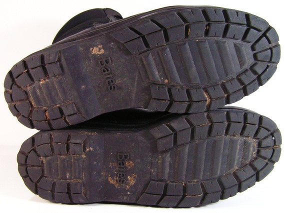 vintage combat boots mens 9.5 D black leather military grunge