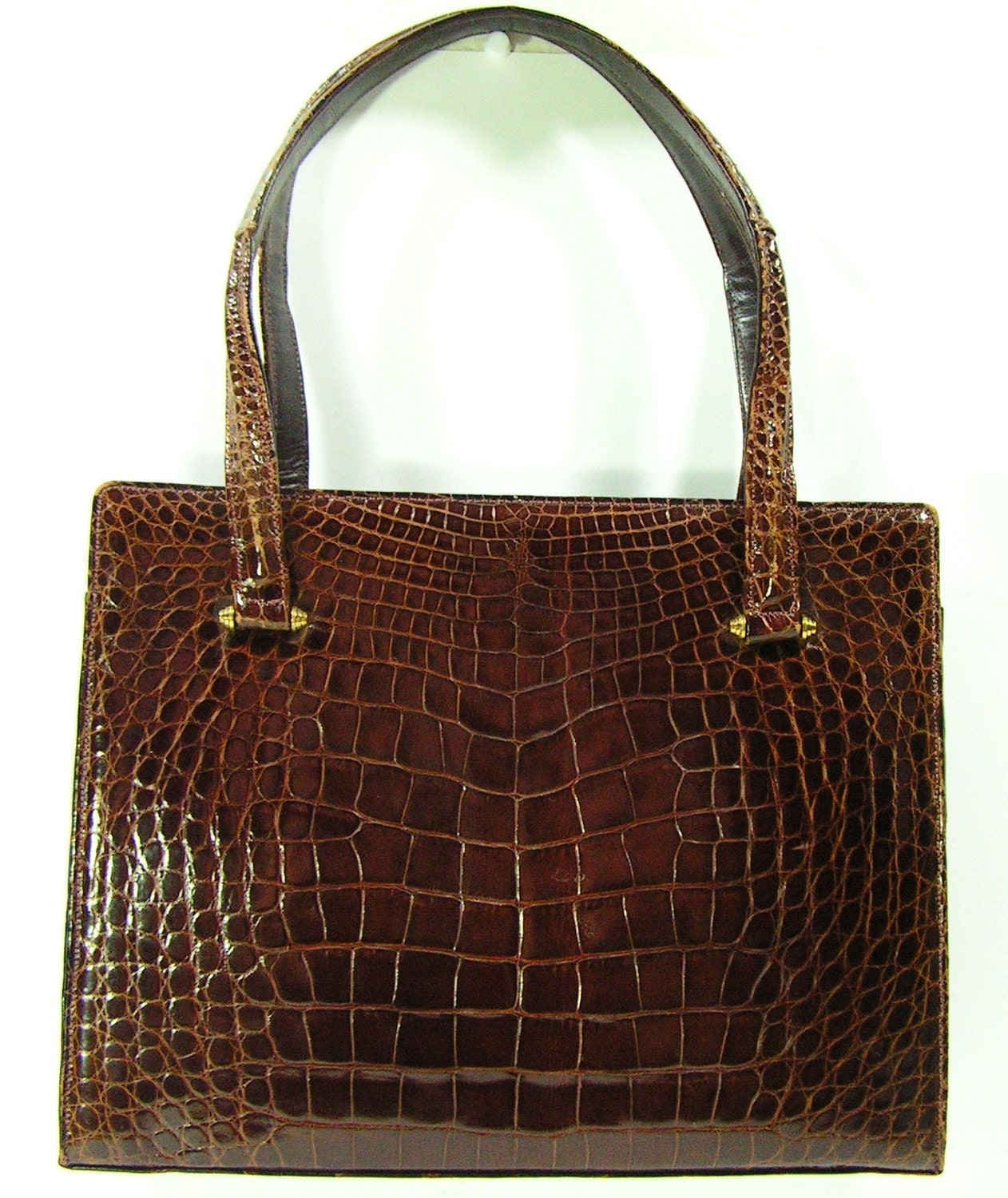 vintage Lucille de Paris purse genuine alligator brown luxury