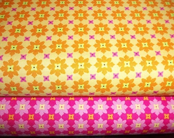 Michael MIller Tiny Flowers in Tangerine and Fuschia 1 yard each