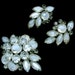 Vintage Juliana Brooch Earrings DeLizza and Elster Demi Parure White Givre Navettes and Round Stones