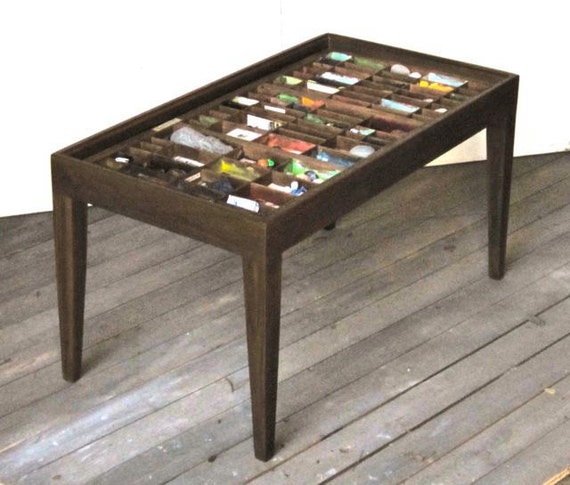 Coffee table made for a printer's type tray or by xenasdad ...