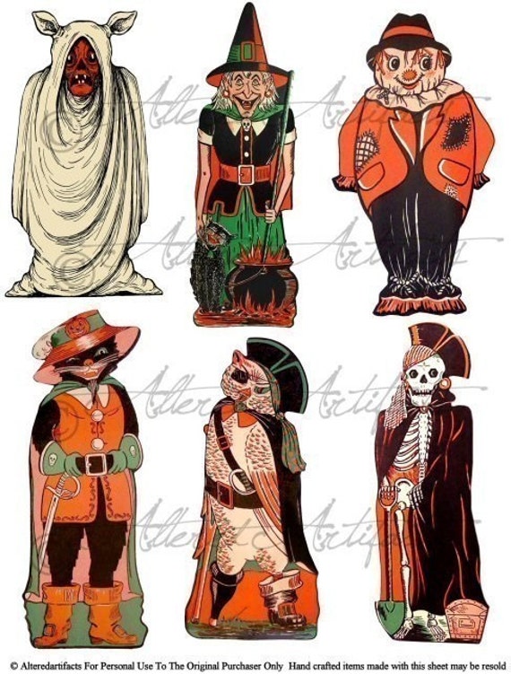 Printable Vintage Halloween Clip Art Costume Parade Printable