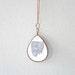 Illustrated Raindrop Pendant /All Feathered, Linear Inked Details