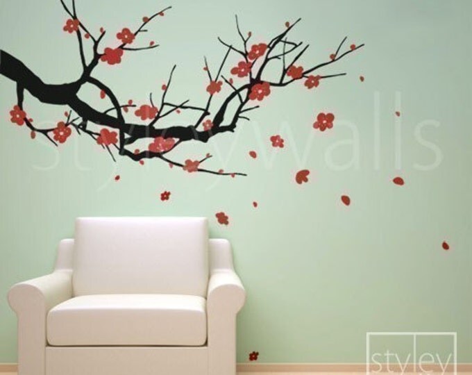 Cherry Blossom Branch Wall Decal, Sakura Tree Wall Decal, Cherry Blossom Tree Wall Decal, Cherry Branch Wall Sticker for Home Decor