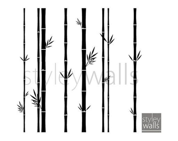 Bamboo Wall Decal 100inch Tall, Set of 8 Bamboo Stalks Vinyl Wall Decal, Home decor, Bamboo Wall Decor, Tree Wall Decal, Bamboo Stickers