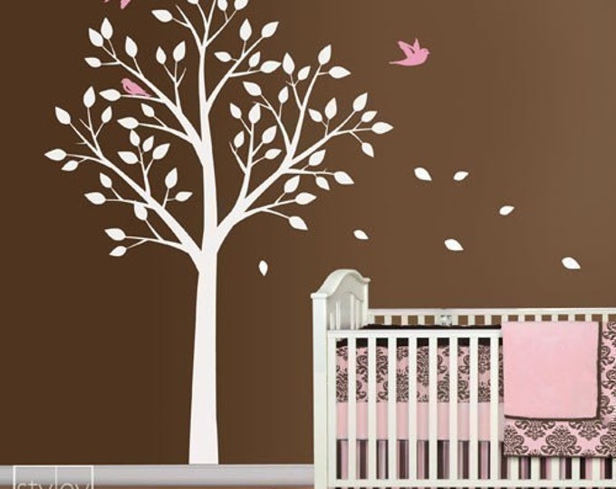 Tree and Birds Wall Decal, TODAY ON SALE, Tree Wall Decal for Nursery Kids Room Decor, Tree with Birds Wall Sticker, Tree Wall Sticker