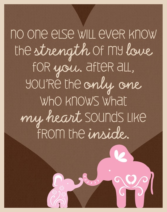 Elephant Quote Poster / Print for Baby's Nursery