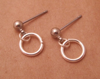 Surgical Steel Post Earrings - "Single Small Hoop" (Hypoallergenic Earrings for Sensitive Ears // Surgical Steel Stud Earrings)