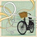 8x10 illustration print: Taking the Scenic Route (bike with basket & roads on French map background)
