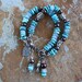 SALE 2-Strand Turquoise, Aquamarine & Chocolate Freshwater Pearls Handcrafted Artisan Sterling Silver Bracelet - Use Coupon Code