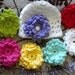 Reserved for Maryellen - Garden Party Baby Beanie With 1 Headband and 7 Interchangable Flowers