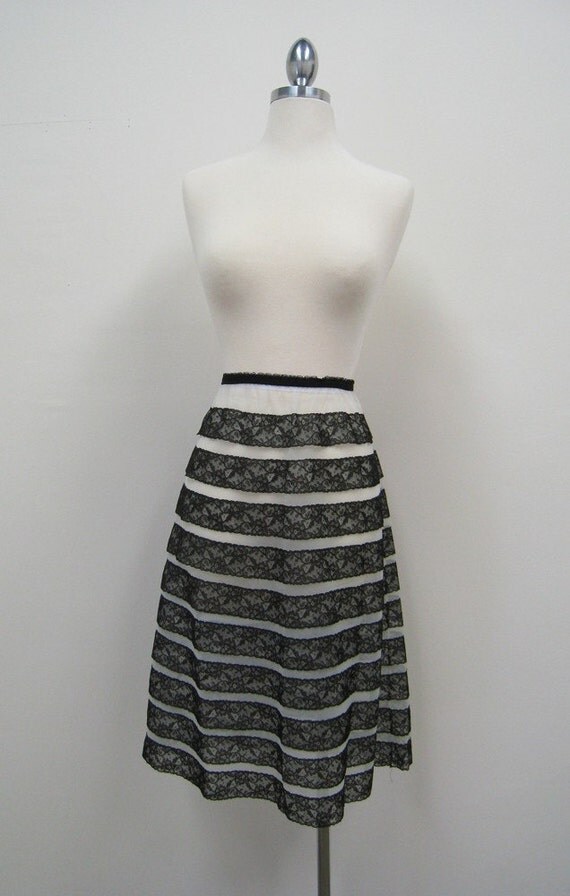 Vintage Black and White Lace Slip by RambunctiousVintage on Etsy