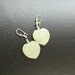 Hua Jade gemstone heart earrings -Love is Never Jaded -Pale Mint Green on Silver