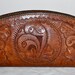 Gorgeous Vintage Oversized TOOLED CLUTCH Large Brown Leather
